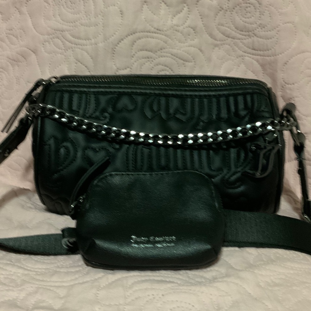 Juicy Couture Black Quilted Women's Bag with Chain Detail